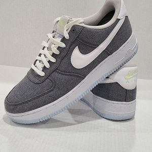 NIKE Air Force 1'07 Iron Grey White Barely Volt Recycled Canvas Pack Chunky Sole